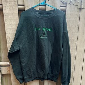 Wicked For Good Forest Green Embroidered Sweatshirt XL